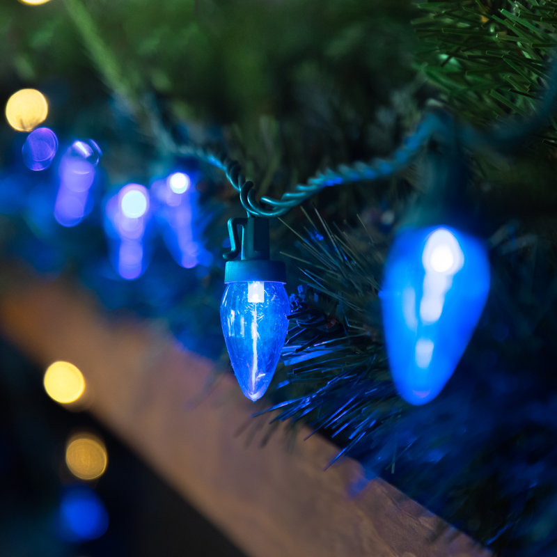LED C7 Christmas 25 Light String Lighting, Blue