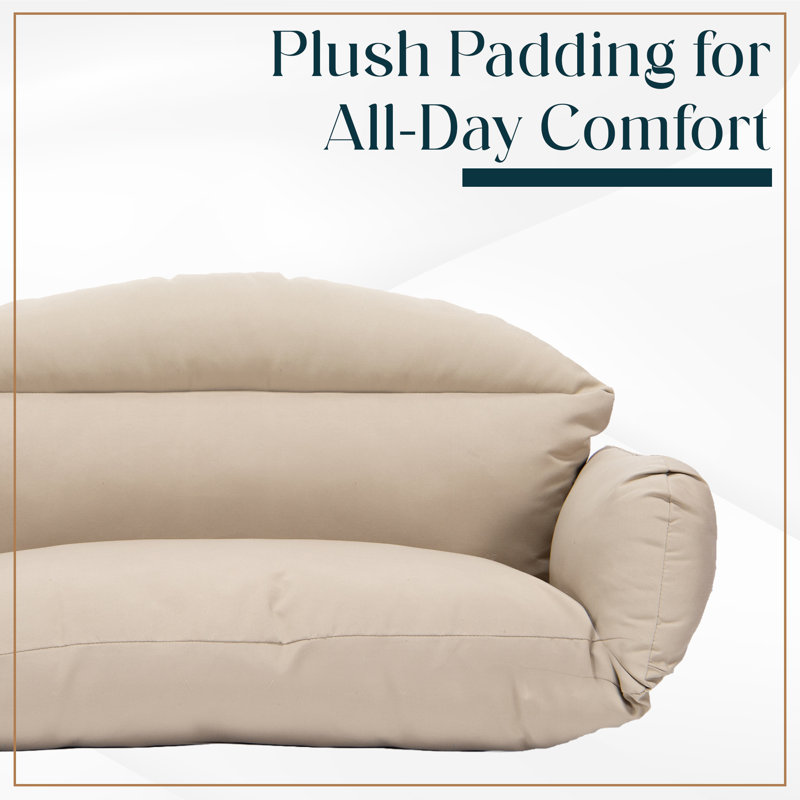 Smythe Modern Double Swing Cushion Only – Replacement 2-Person Egg Chair Pad – Overstuffed Water-Resistant Indoor/Outdoor Pillow
