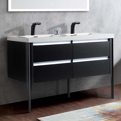 49'' Double Bathroom Vanity with Resin Top