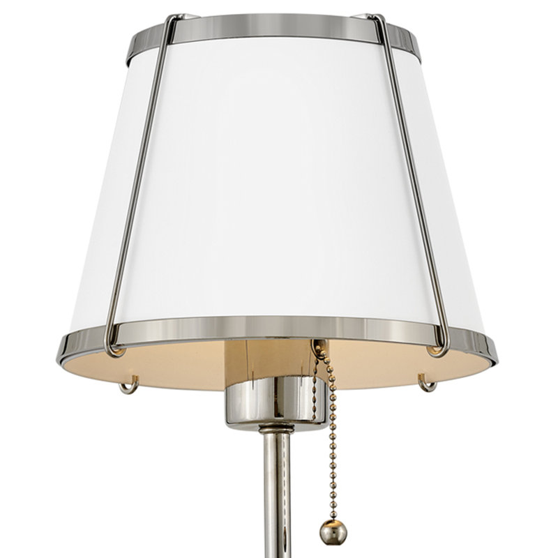 Clarke One Light Medium Wall Sconce with On/Off Pull Chain, Polished Nickel