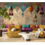 Murale lanterne marocaine | Papier peint adhésif coloré boho oriental coloré | Décoration murale de salon amovible-129448550-129448555