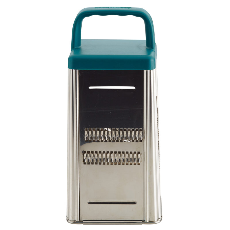 Teal Stainless Steel Box Grater with Container