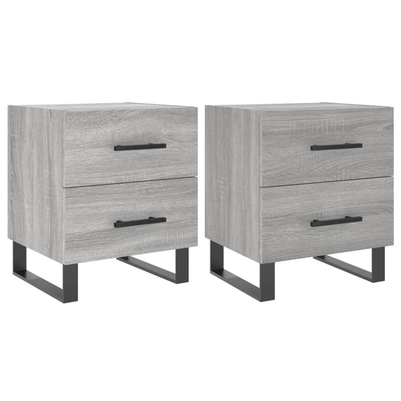 Mudoch 40cm W Iron Bedside Table, Grey Sonoma
