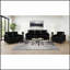 Fauteuil d'appoint élégant en similicuir noir avec accoudoirs droits, parfait pour les espaces de vie modernes et contemporains.-1107002419