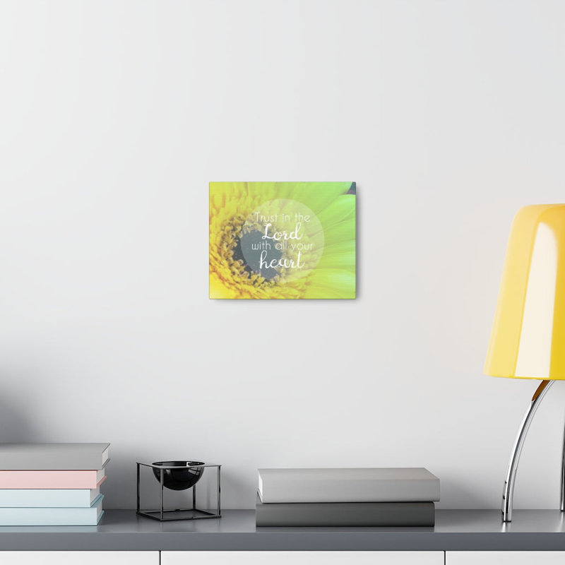 With All Your Heart Lime Flower 1 Piece Wrapped Canvas Wall Art, 30cm H x 41cm W