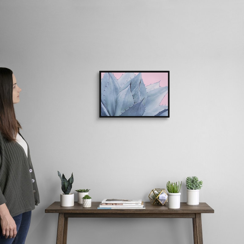 « Pink Crush V » par Elizabeth Urquhart-reproduction de photo sur toile, H 14 po x l 20 po x P 1,75 po, Cadre noir