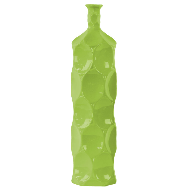 Eaglin Table Vase, 22" H x 5.5" W x 5.5" D, Green