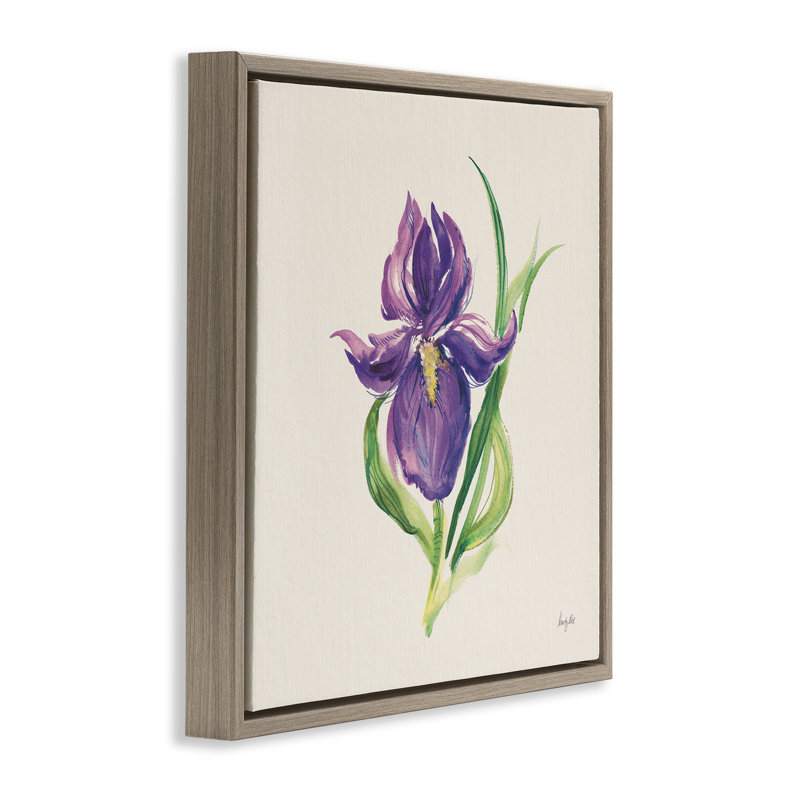 "Pâques Iris Bloom", art mural sur toile flottante par Kristy riz, Cadre flottant orme Montalcino, H 18 po x l 18 po