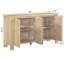 Buffet de rangement rétro avec tablettes réglables - Buffet rustique en bois à 4 portes pour le salon, la salle à manger
