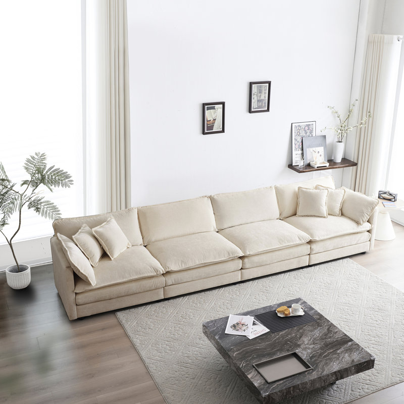Chenille 4 places avec rangement - Construction haute et pratique de 4 salons, confort luxueux