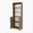 Natural Oak and White 2-Door Bookcase with Open Storage
