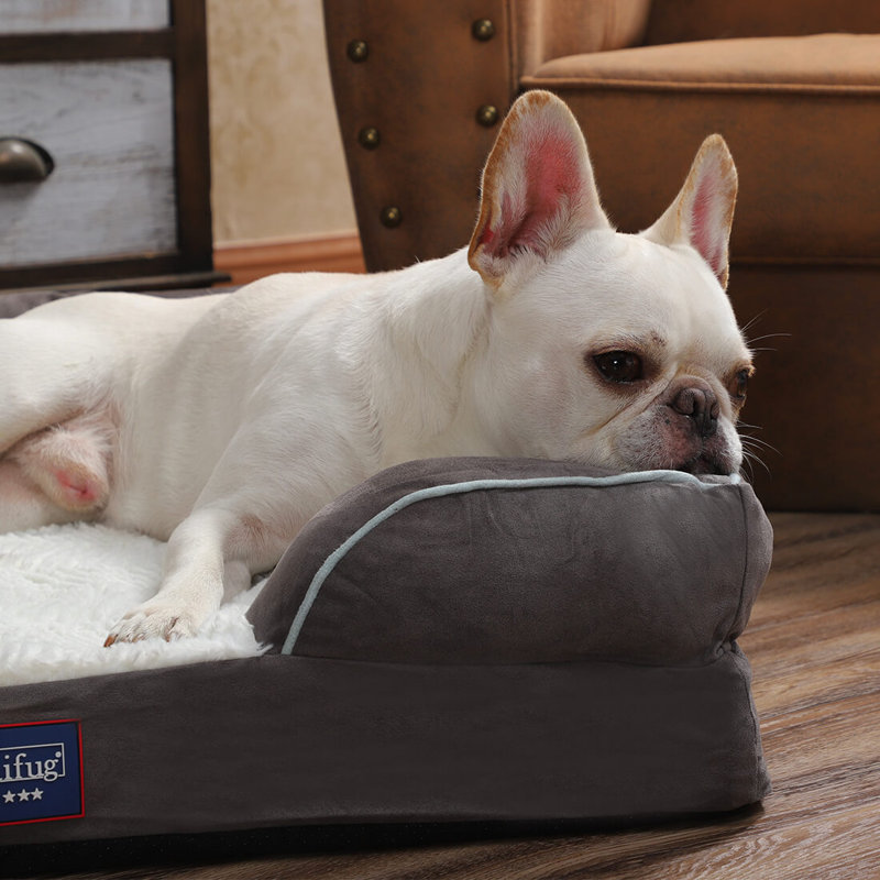 Orthopedic Memory Foam Suede Pet Bed, Extra Small (28'' W x 23'' D x 7'' H)