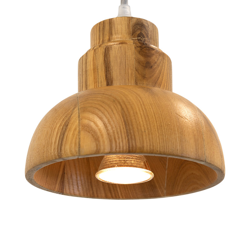 Haslett 1 - Light Natural Single Pendant, 5.9" H x 5.5" W x 5.5" D