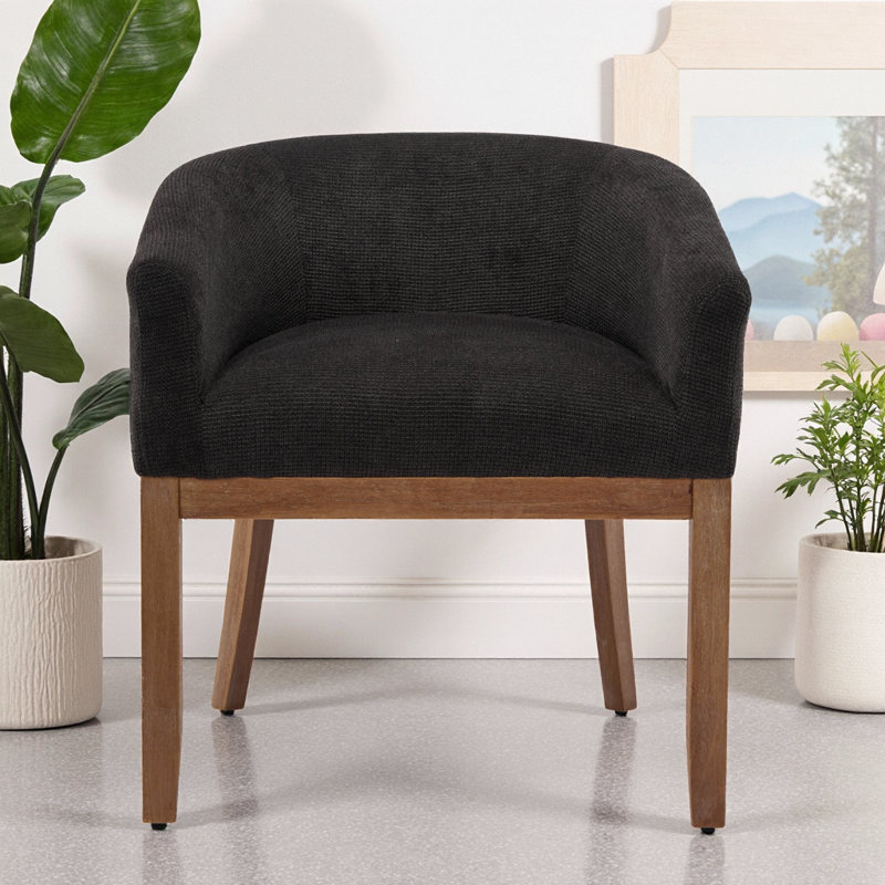 Chaise demi-tonneau Mid-Century, Noir