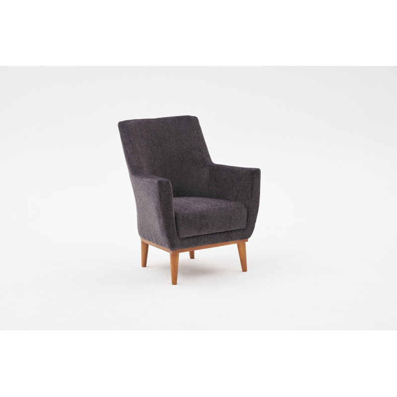Fauteuil à oreilles, Mélange de polyester gris foncé