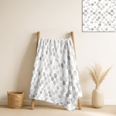 Couvre-lit circulaire gris Breeze - formes géométriques, jeté chaud moderne