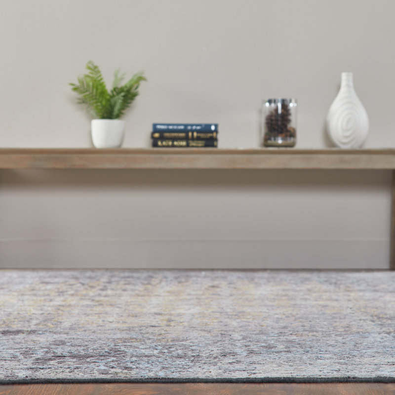 Hand Knotted Abstract Area Rug in Gray, Rectangle 12' x 15'