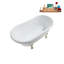 Baignoire de trempage sur pieds en acrylique 57 "avec drain, pattes et plateau en bambou 57" Streamline-83636142-83636136