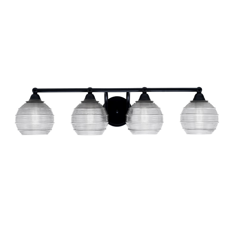 Barre d'éclairage de salle de bain 4 lumières Antwonette, Gris clair
