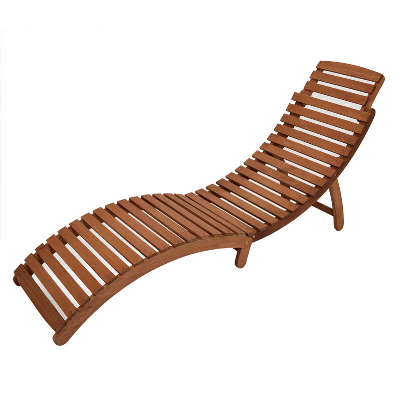 Nikolaos 54cm Long Acacia Single Chaise with Cushions