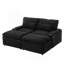 Canapé-lit modulaire à combinaison libre 70,9 po avec causeuse avec espace de rangement, deux repose-pieds mobiles, quatre ports USB et deux porte-gobelets-1336161983