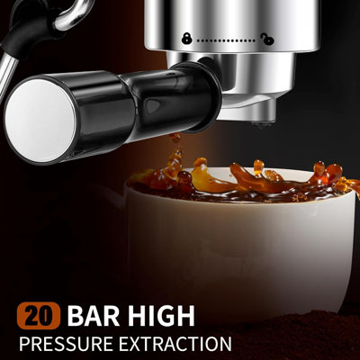 Espresso Machine,20 Bar Espresso Maker with Milk Frother,1.8L(60 Fl Oz) Removable Water Tank