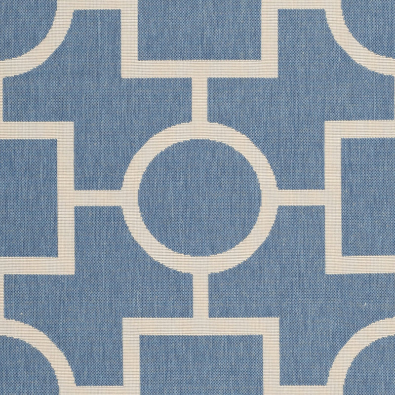 Courtyard Performance Geometric Rug, Round 7'10"