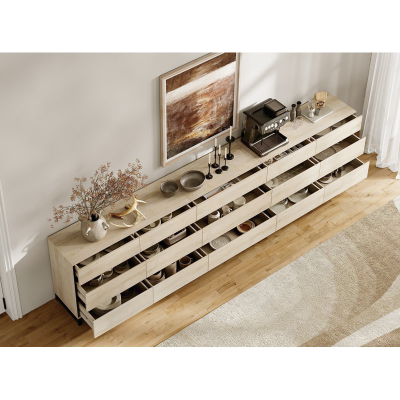 3 In 1 Multifunctional Accent Cabinet With 15 Drawers, Modern Chest Of Drawers With Metal Base, Closet Organizers And Storage Cabinet For Bedroom