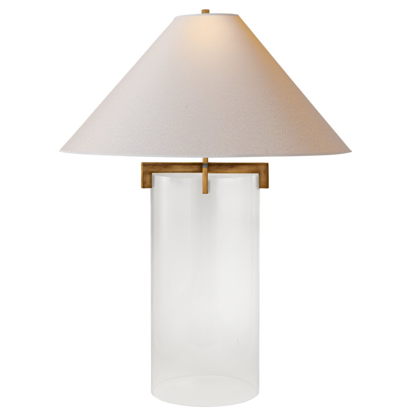 J. Randall Powers Brooks Table Lamp, Gilded Iron, Fabric