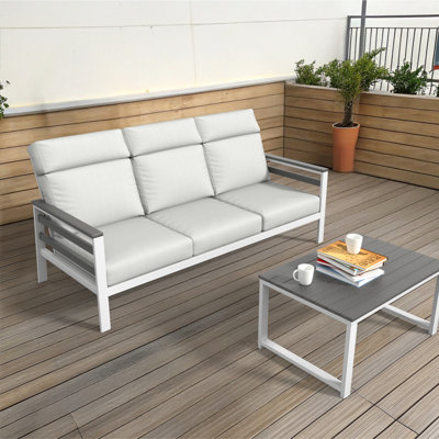 Canapé d'extérieur en métal avec coussin Sunbrella Townsend