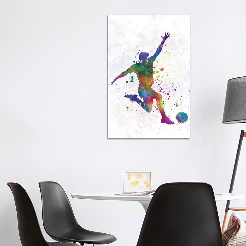 Man Soccer Football Player V 1 Piece Wrapped Canvas Painting, 101.6 cm H x 66.04 cm W x 3.175 cm D