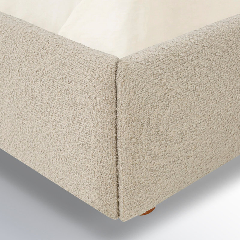 Callahan Upholstered Bed, Oatmeal Boucle, Queen