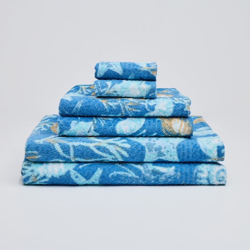 Ocean Waves T 6-piece 100% Cotton Printed Towel Set