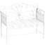 Banc de patio extérieur crème blanc 43 po, avec banc de style élégant, pour le jardin, la cour, la piscine, la pelouse, blanc, en métal robuste
