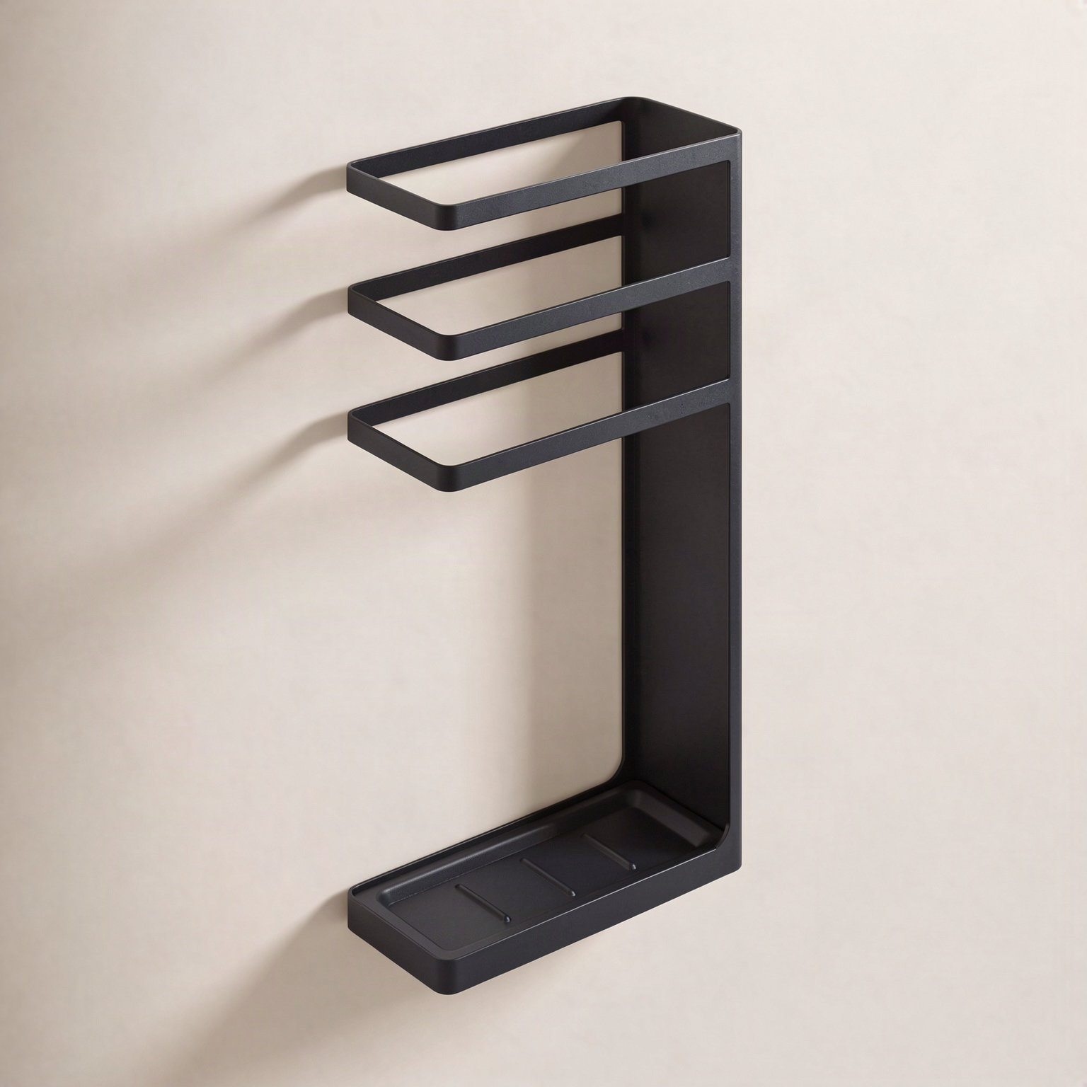 Yamazaki Home Freestanding Steel Umbrella Stand, Black