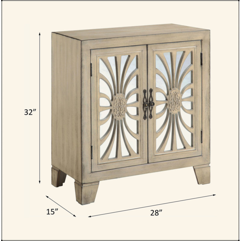 Armoire console au fini blanc antique