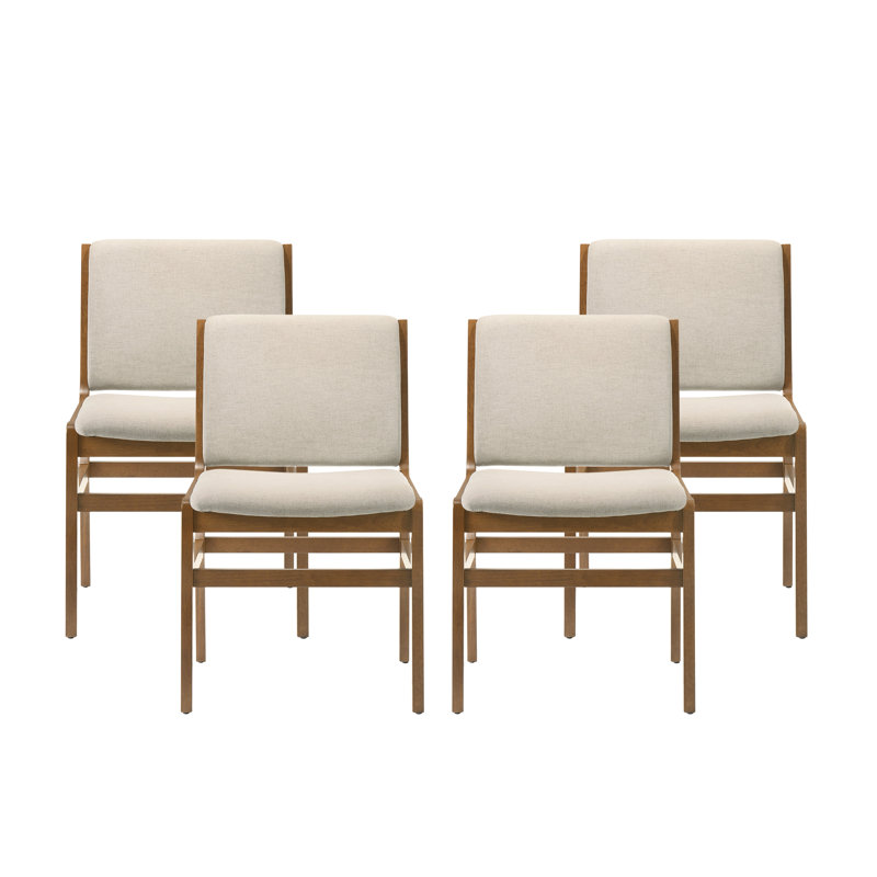 Chaises d'appoint Alagie, Blé, Noyer, Ensemble de 4