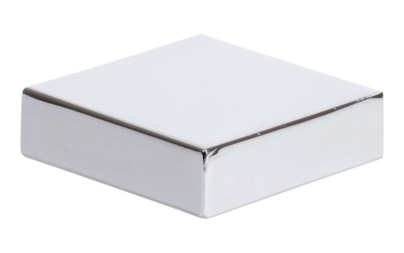 Thin Square 1 1/4" Length Square Knob, Polished Chrome