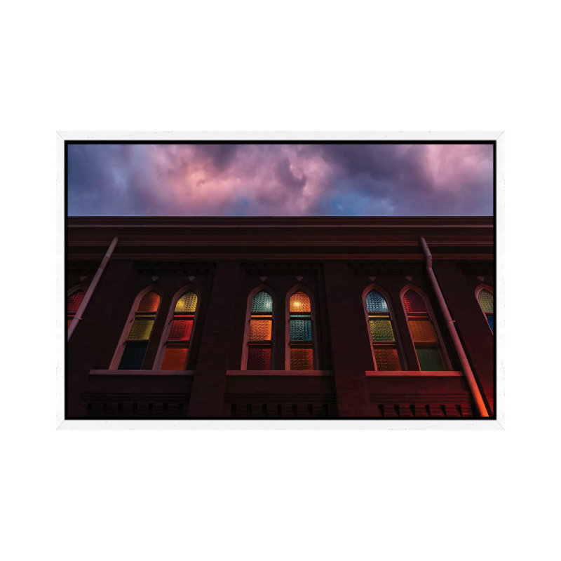 Sunset At The Ryman by Bethany Young - Print on Canvas, 45.72cm H x 66.04cm W x 3.81cm D, White Framed