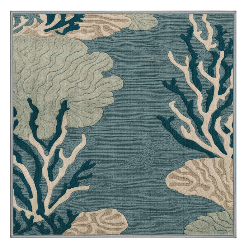  Tapis bord de mer lavable, Carré 5 pi