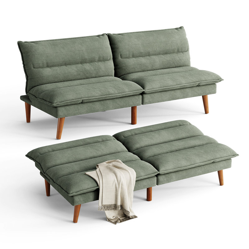 Upholstered Futon, Green