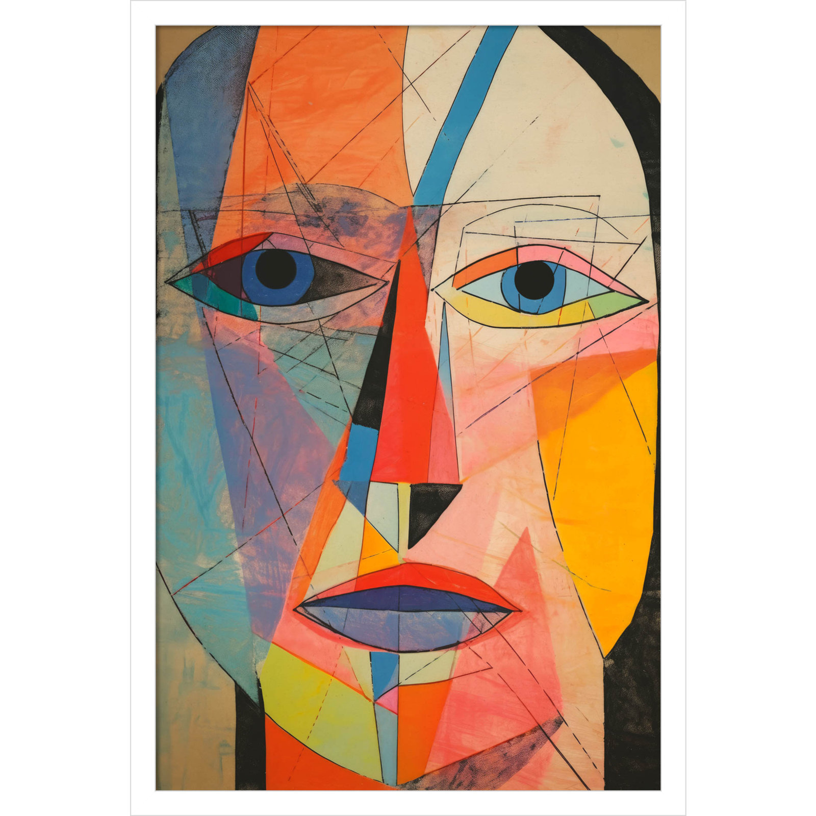 The Face by Treechild, White, 25" H x 17" W