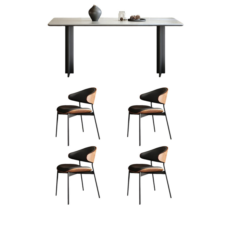 Ensemble de table et chaises de salle à manger exquis, H 29,52 po x L 70,86 po x l 35,43 po