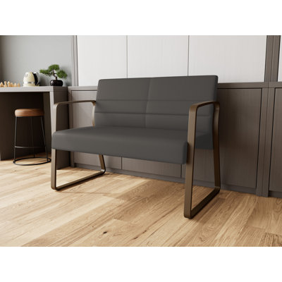 Waterfall Waiting Reception Loveseat Sled Base Metal Frame