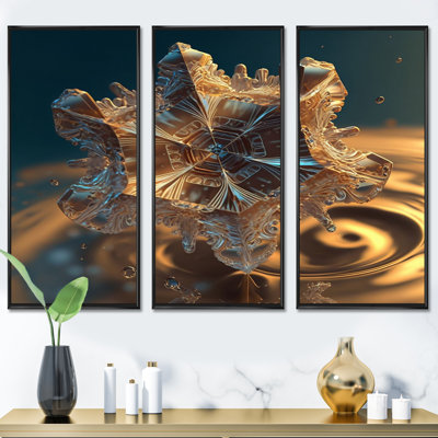 «Harmony Water Crystal II», reproduction sur toile 3 pièces
