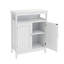 Armoire de salle de bain blanche avec volets doubles, fiable, peinture, rangement généreux, procédure d'assemblage simple