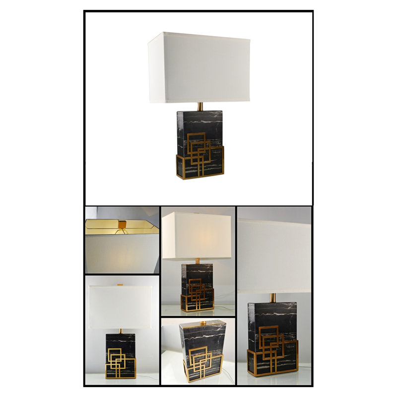 Afyon 23.62" Antique Brass/Black Table Lamp