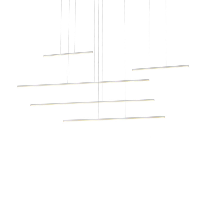 5 - Light LED Kitchen Island Pendant, White