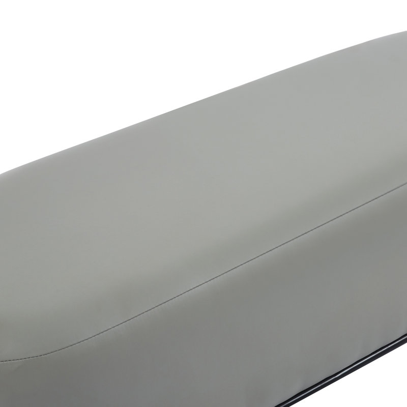 Banc en cuir Aelia avec pieds en métal, Gris