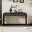 Console rétro avec 2 tiroirs (noir antique)